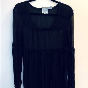 Silk Crinkle Sheer Dress